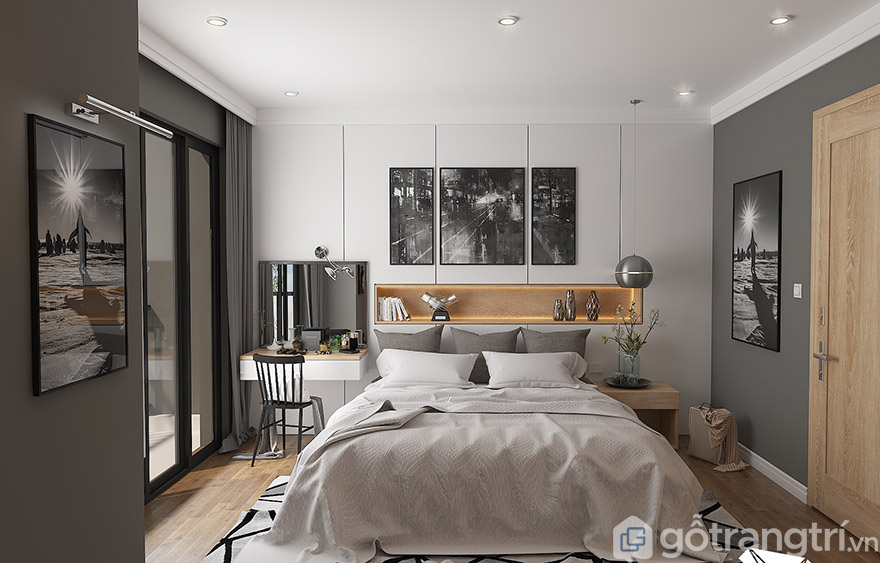 Tone màu đơn giản, thiết kế tinh tế kết hợp với đồ nội thất tạo sự mới lạ cho không gian