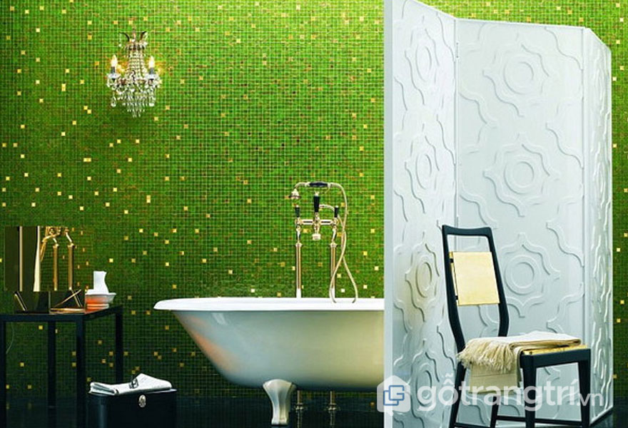 Gạch mosaic ốp lát tường phòng tắm - Ảnh: Internet