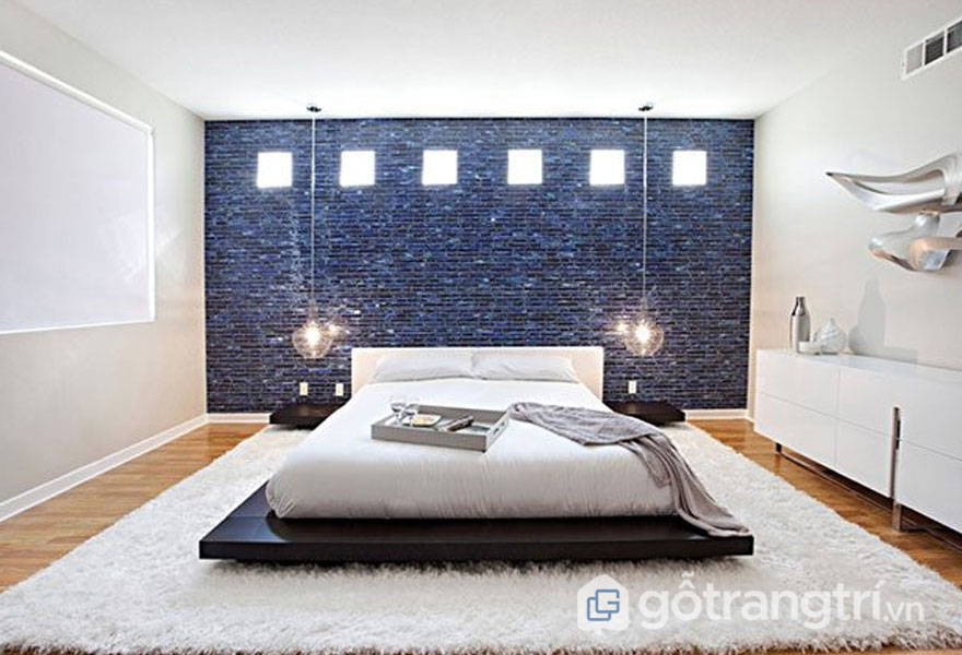 Gạch mosaic ốp tường phòng ngủ lộng lẫy- Ảnh: Internet