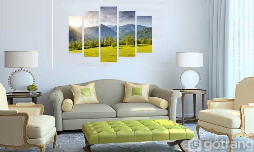 [ Ý tưởng ] 15+ mẫu tranh phong cảnh đẹp ấn tượng, tạo sức hút cho không gian phòng khách