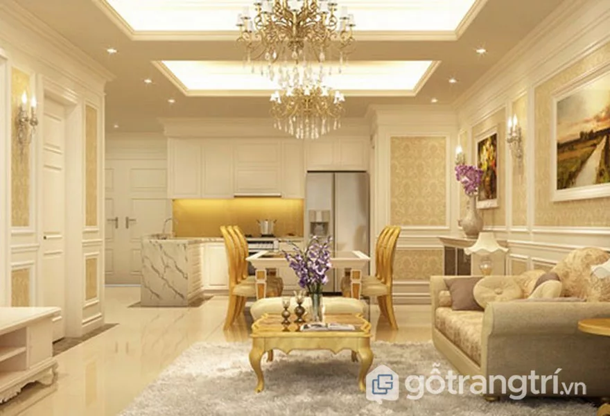 Nét đẹp cổ điển hòa trộn với nét đẹp hiện đại luôn tạo được sự gợi cảm, cuốn hút cho căn phòng khách này (Ảnh: Internet)