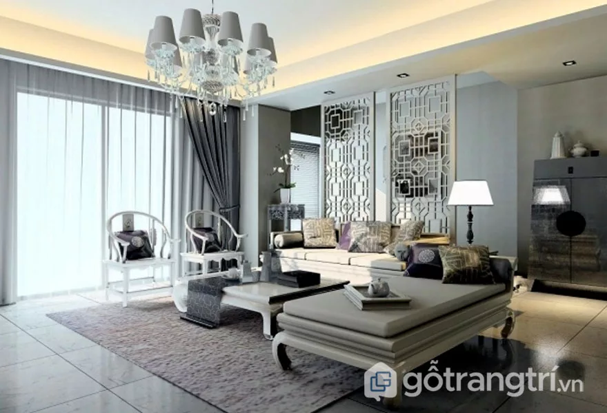 Sự bài trí căn phòng với những món đồ nội thất tân cổ điển vô cùng tinh tế (Ảnh: Internet)