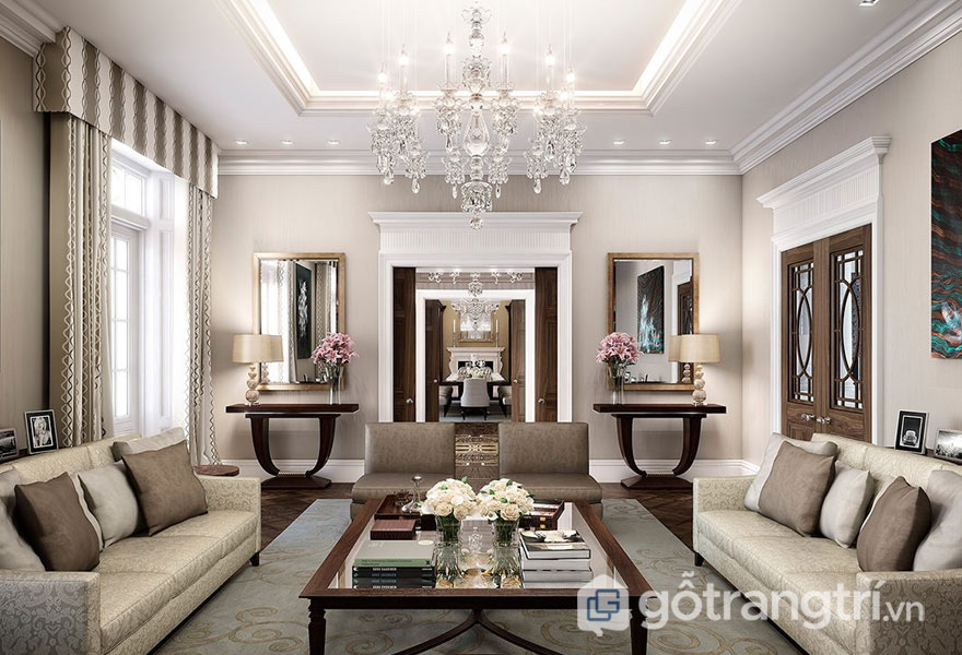 PHONG CÁCH NỘI THẤT ART DECO - SỨC QUYẾN RŨ KHÔNG THỂ CHỐI TỪ — GỖ TRANG TRÍ PHÒNG KHÁCH NỔI BẬT VỚI ĐƯỜNG NÉT MẠNH MẼ, DỨT KHOÁT, THẢM TRẢI SÀN HỌA TIẾT (ẢNH: INTERNET)