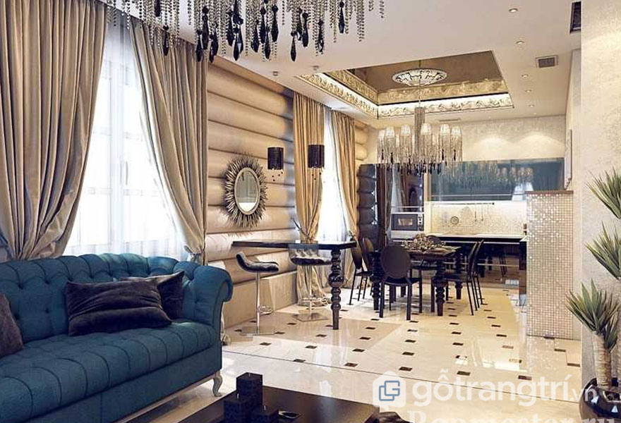 PHONG CÁCH NỘI THẤT ART DECO - SỨC QUYẾN RŨ KHÔNG THỂ CHỐI TỪ — GỖ TRANG TRÍ PHÒNG ĂN LIỀN KỀ VỚI PHÒNG KHÁCH (ẢNH: INTERNET)