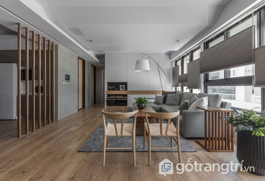 Những đồ nội thất gỗ mang phong cách Nhật Bản hay được dùng để trang trí trong phòng khách Bắc Âu (Ảnh: Internet)