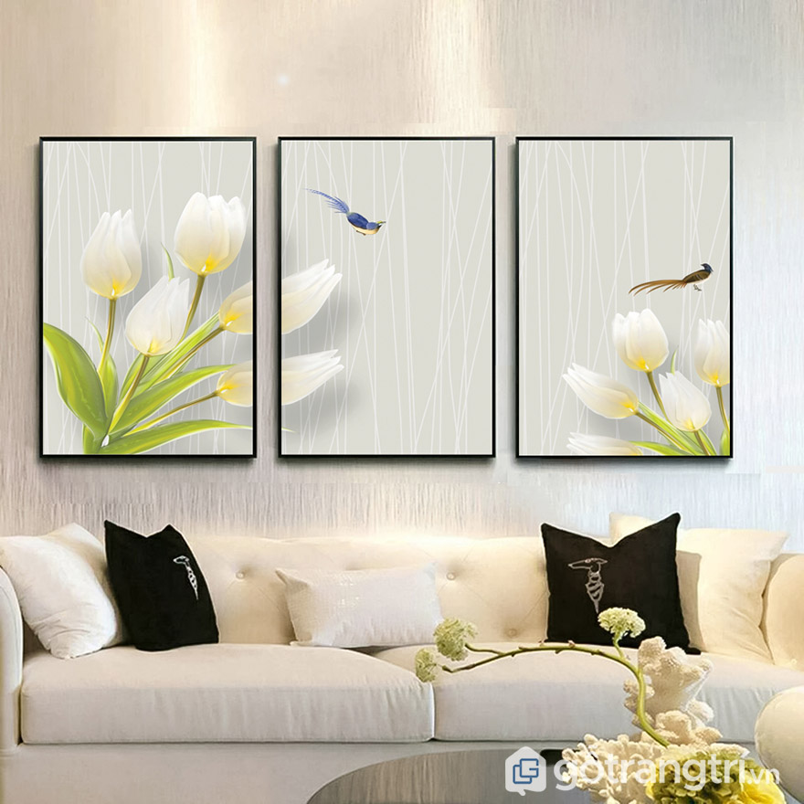 Lựa chọn mẫu tranh Canvas hợp với màu nội thất và sơn tường để tạo sự hài hòa trong không gian.