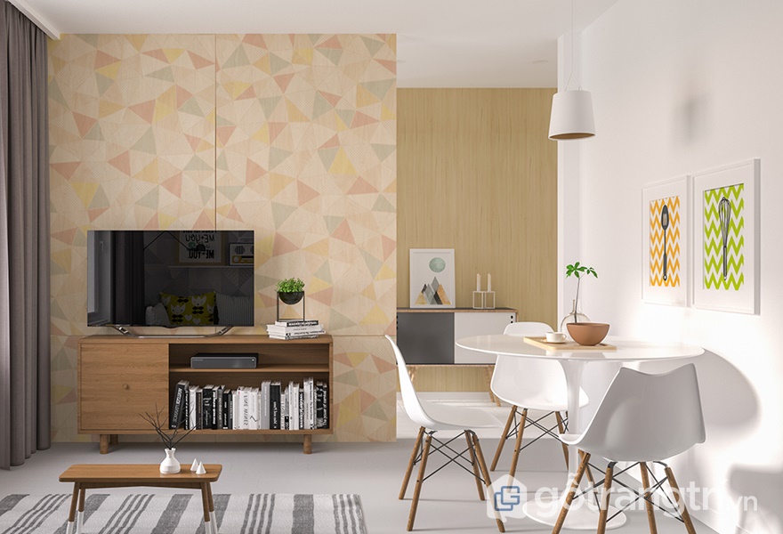 Nội thất Laminate vân gỗ cho không gian phòng khách - ảnh internet