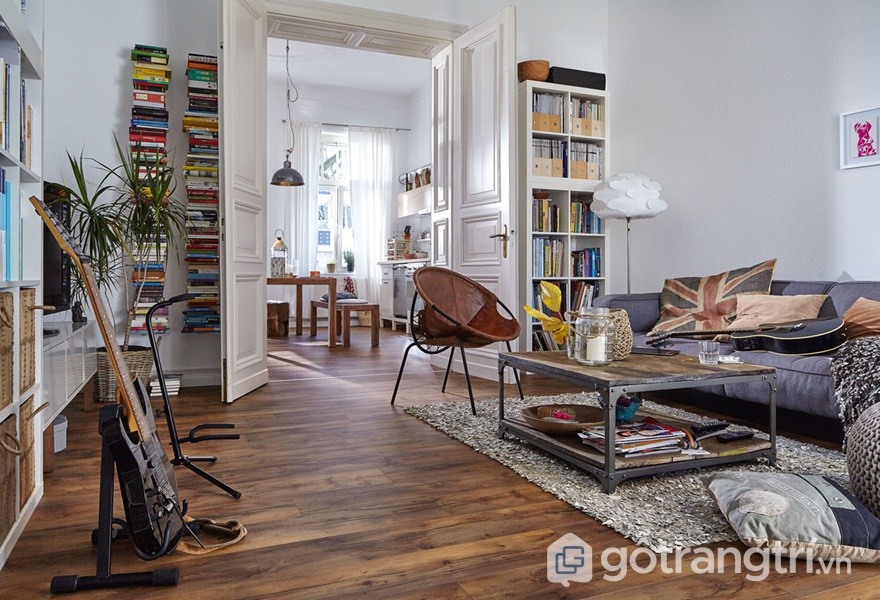 Sàn nhà Laminate vân gỗ phong cách cổ điển - ảnh internet