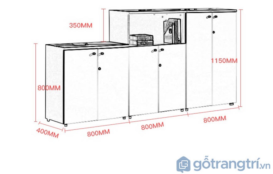 Tủ hồ sơ văn phòng gỗ công nghiệp hiện đại GHS-5685