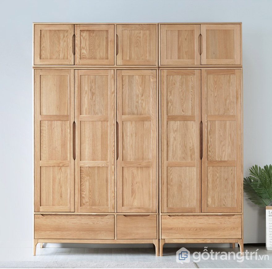 Tủ quần áo gỗ sồi tự nhiên dành cho hộ gia đình GHS-5693 | Gỗ Trang Trí