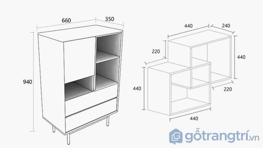 Tủ trang trí phòng khách gỗ công nghiệp hiện đại GHS-5678