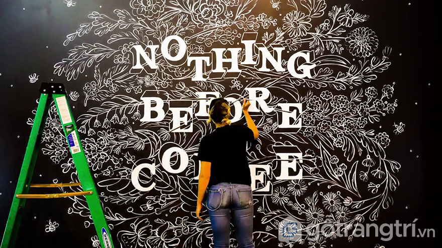 vẽ tường quán cà phê