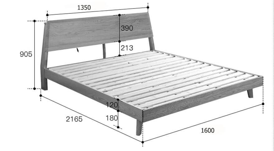 Giường ngủ hiện đại bằng gỗ sồi cho gia đình GHS-9049