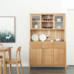 Tủ bếp gỗ sồi tự nhiên thiết kế đẹp hiện đại GHS-5725 | Gỗ Trang Trí