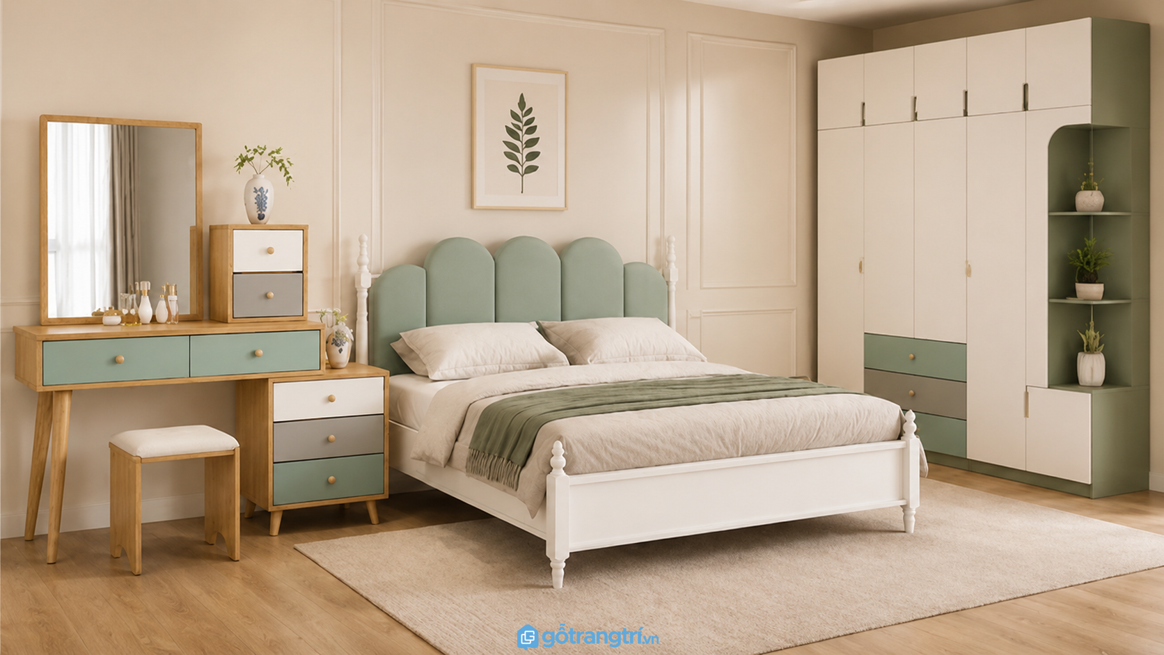 Bàn trang điểm hiện đại bằng gỗ công nghiệp GHS-4807