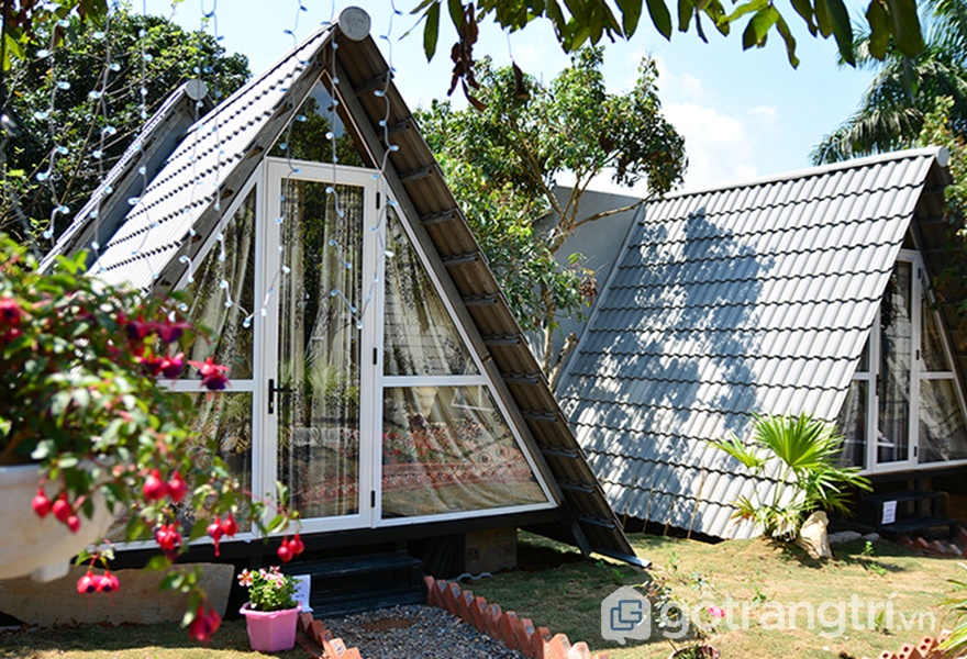 Thiết kế không gian độc đáo tại Làng homestay Mộc Châu (ảnh internet)