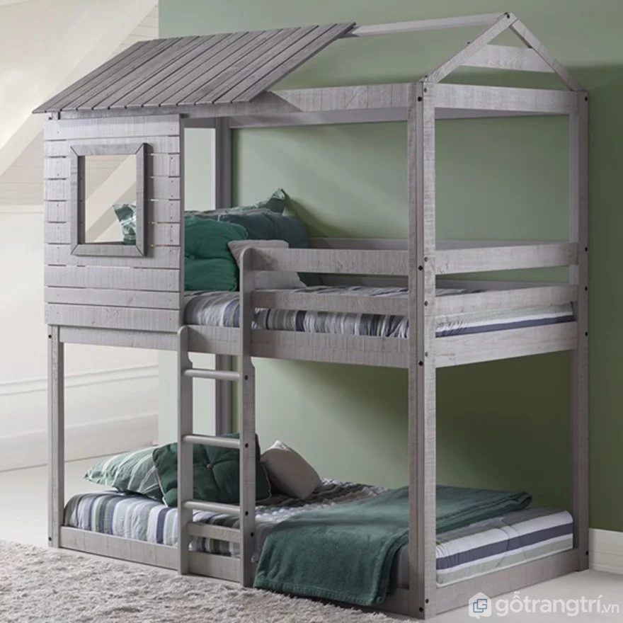 Mẫu giường tầng hình ngôi nhà thiết kế vô cùng đơn giản - Ảnh: Internet