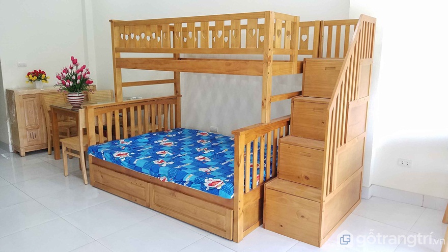 Mẫu 03: Bộ giường tầng gỗ tự nhiên cho người lớn - Ảnh: Internet Mẫu 03: Bộ giường tầng gỗ tự nhiên cho người lớn - Ảnh: Internet
