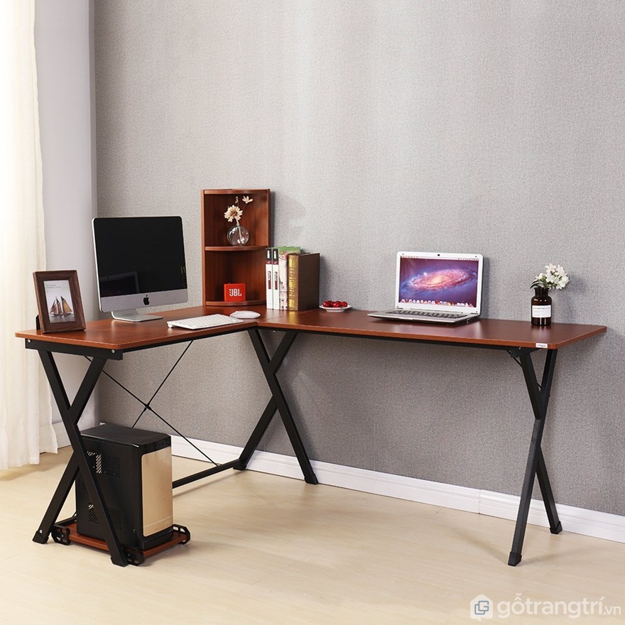 Bàn học đôi chữ L được với mặt bàn được làm bằng gỗ, chân ghế bằng kim loại nhìn hiện đại, giản đơn - Ảnh: Internet Bàn học đôi chữ L được với mặt bàn được làm bằng gỗ, chân ghế bằng kim loại nhìn hiện đại, giản đơn - Ảnh: Internet