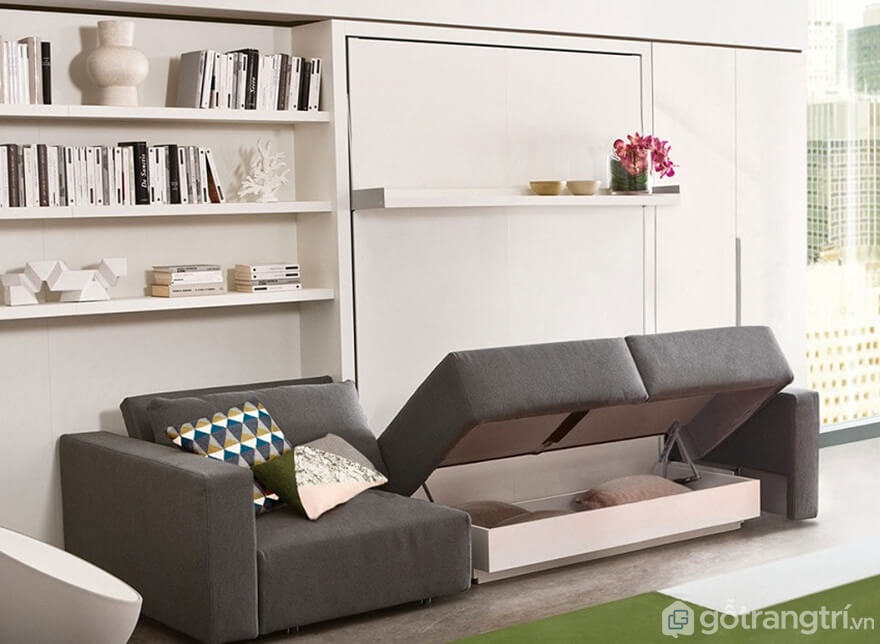 Giường gấp kết hợp với ghế sofa - Ảnh: Internet Giường gấp kết hợp với ghế sofa - Ảnh: Internet