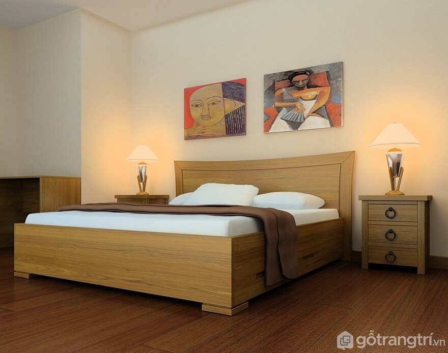 Giường ngủ Hàn Quốc làm bằng gỗ tự nhiên vô cùng bắt mắt - Ảnh: Internet