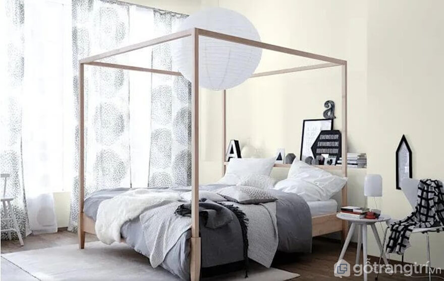 Giường gỗ đơn giản đóng khung độc đáo - Ảnh: Internet Giường gỗ đơn giản đóng khung độc đáo - Ảnh: Internet