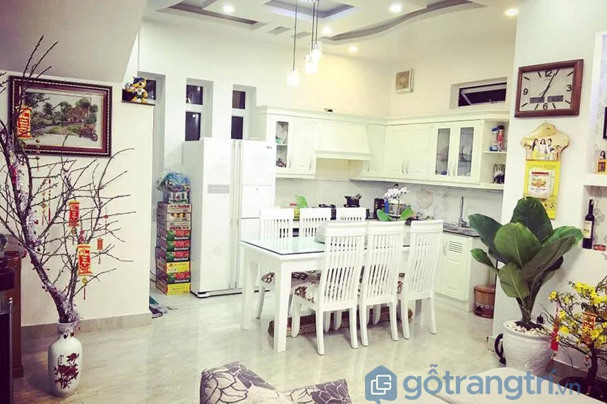 Bí quyết trang trí nhà ngày Tết cho năm mới sum vầy, may mắn 8 trang trí phòng bếp