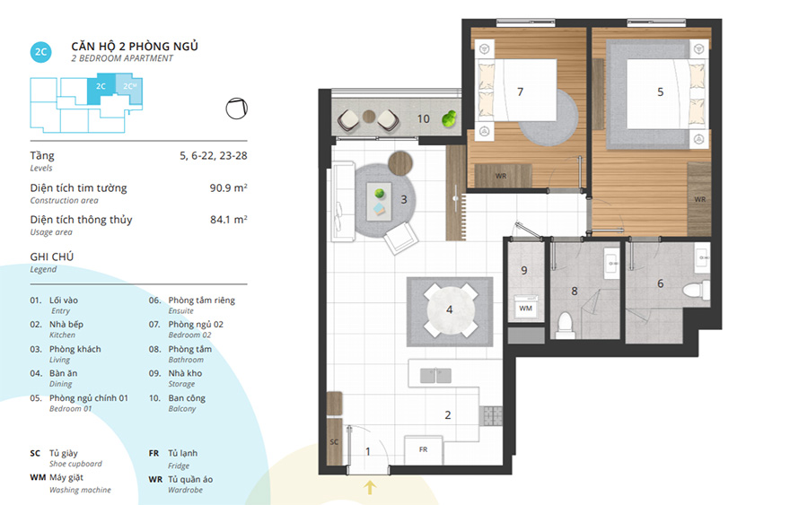 thi công nội thất chung cư 90m2 kosmo Tây Hồ