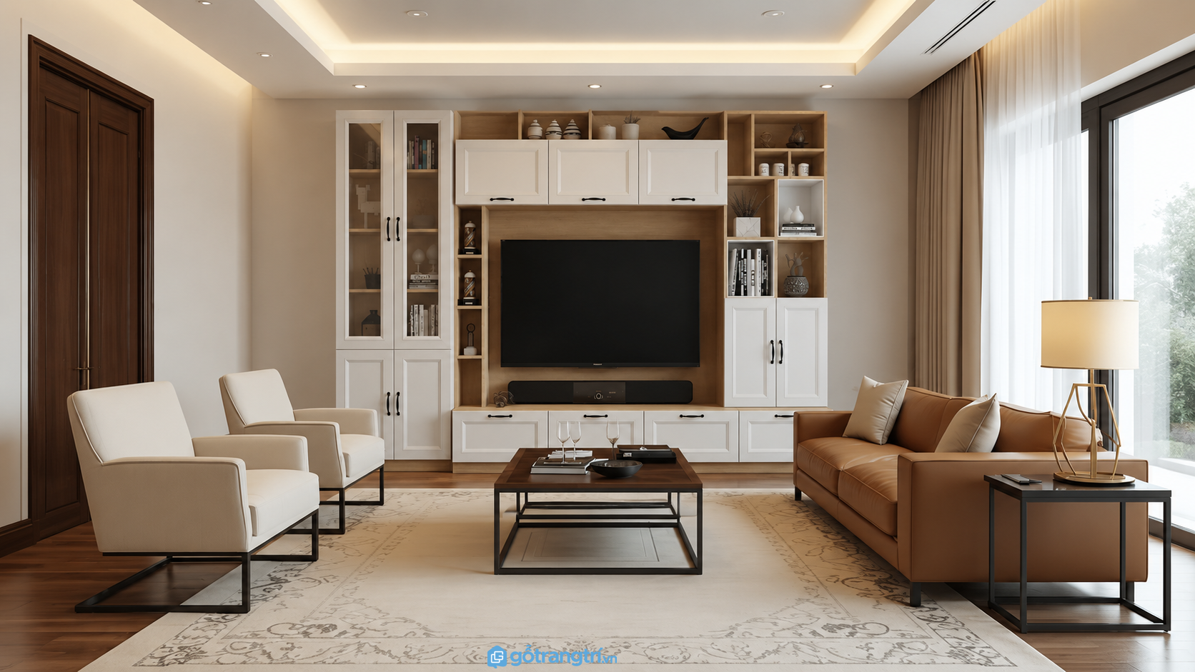 Tủ kệ tivi gỗ phong cách hiện đại GHS-3378