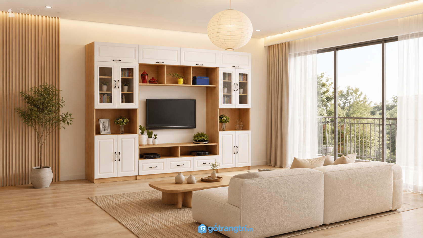 Tủ kệ tivi gỗ cho phòng khách GHS-3376