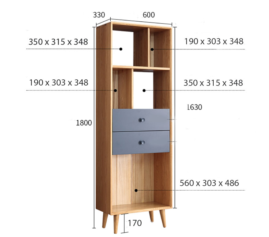 Giá sách bằng gỗ hiện đại đẹp GHS-2236 | Gỗ Trang Trí