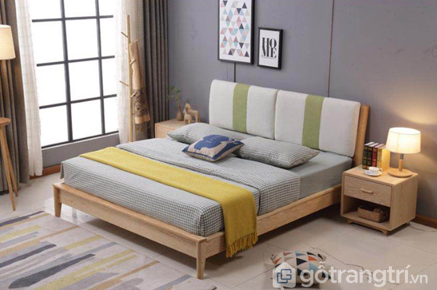 Bộ giường ngủ đẹp gỗ sồi