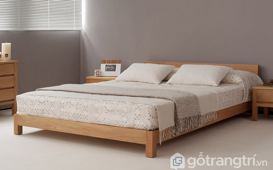 Giường ngủ 1m8x2m giá rẻ bằng gỗ tự nhiên