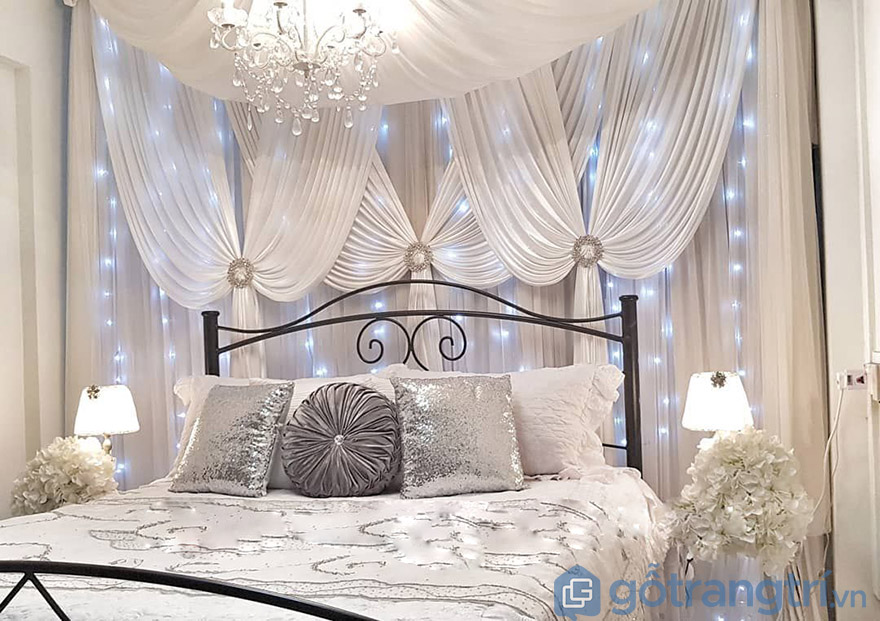trang trí giường cưới