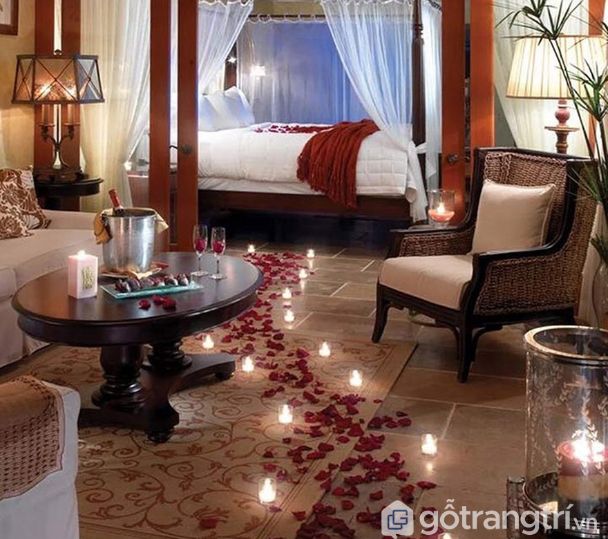 trang trí giường cưới