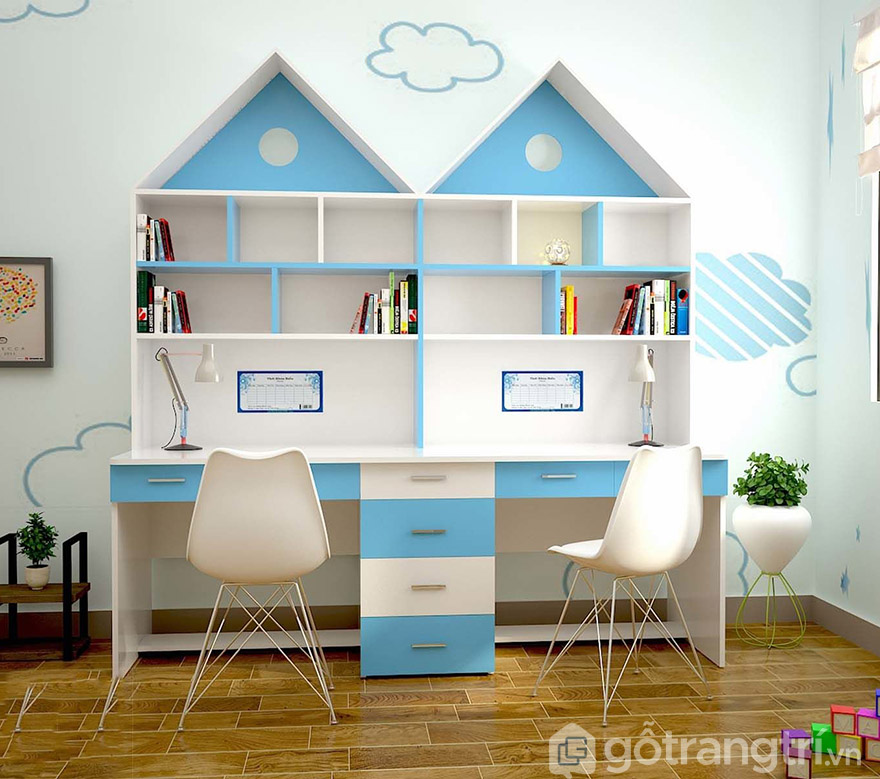 bàn học liền giá sách giá rẻ