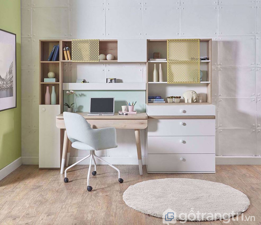 bàn học liền giá sách giá rẻ