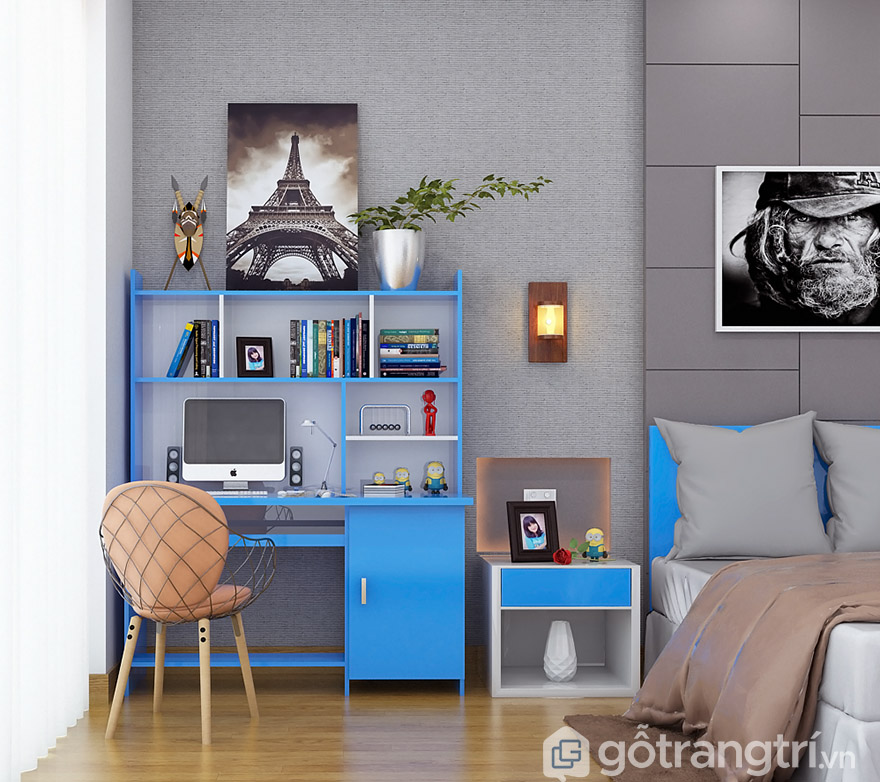 bàn học liền giá sách giá rẻ