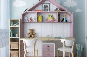 Bàn học sinh lớp 1 có giá sách