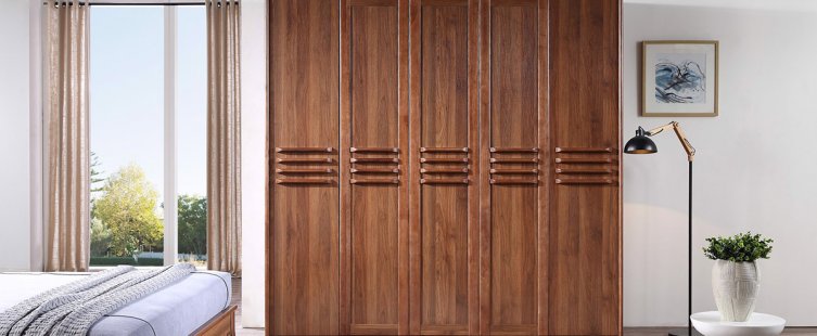 mẫu tủ quần áo gỗ tự nhiên 5 cánh