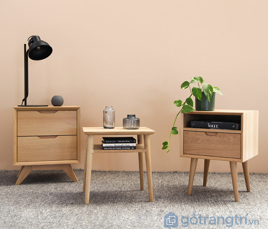 tab đầu giường gỗ sồi