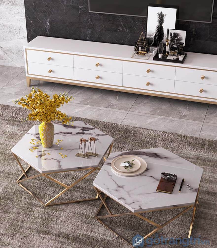 Bàn sofa mặt đá sang trọng