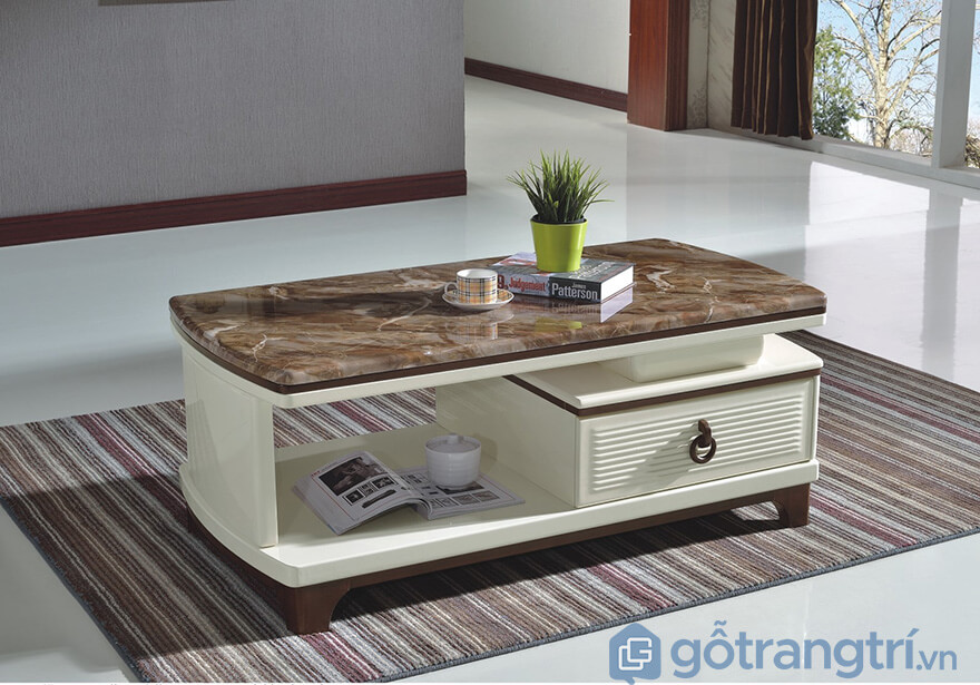 Bàn sofa mặt đá sang trọng
