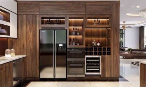 mẫu tủ rượu làm vách ngăn