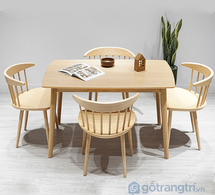 bộ bàn ăn 4 ghế gỗ cao su