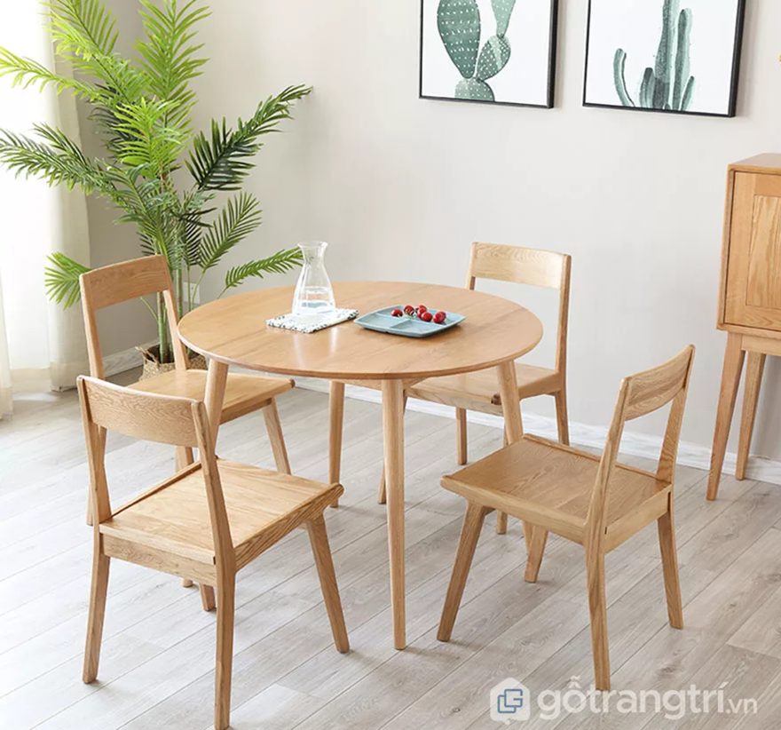 bộ bàn ăn 4 ghế gỗ cao su