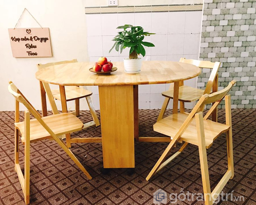 bộ bàn ăn 4 ghế gỗ cao su