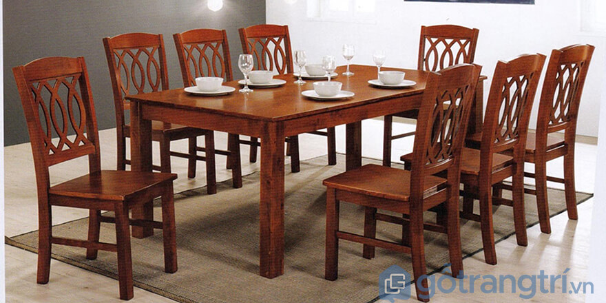 Bộ bàn ăn 8 ghế gỗ hương đẹp