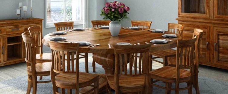 Bộ bàn ăn tròn 10 ghế đẹp
