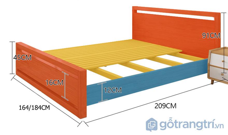 Giường ngủ gỗ tự nhiên chất lượng cao GHS-9084